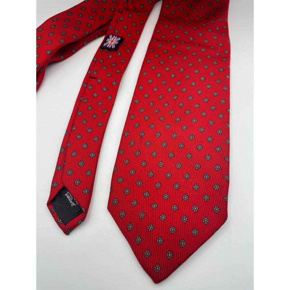 Robert Talbott Best of Class Red Silk Floral Medallion Tie Handblock Printed UK